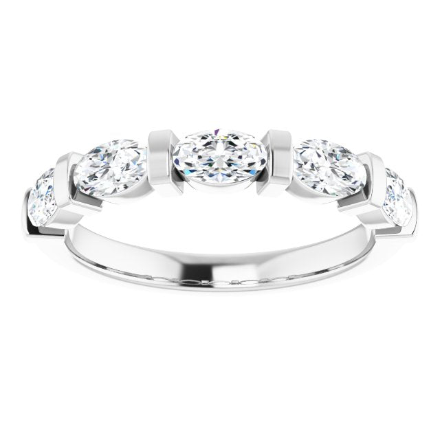 1.05 ct. Oval Cut Diamond Wedding Band 5 Stone Anniversary Ring-VIRABYANI